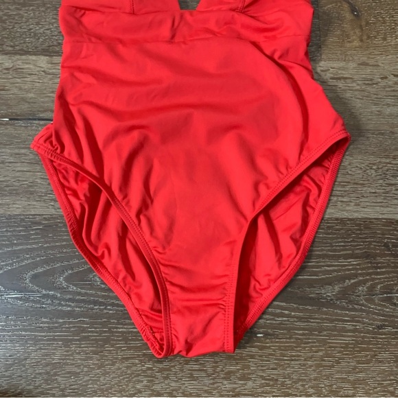 Andie red Womens Sardinia v neck one piece swimsuit XS NWT - Picture 2 of 9